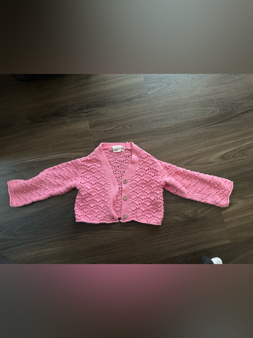 Zara 12-18 mo Pink Knit Button-Front Sweater Cardigan